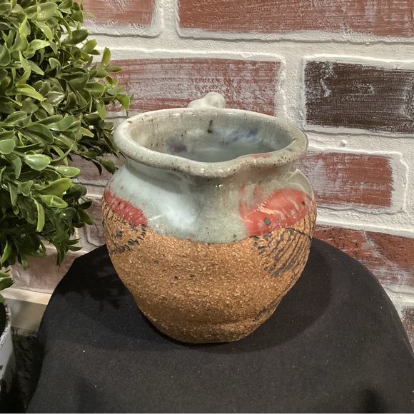 Vintage Stunning Hand Crafted High End Ceramic Pitcher - Fossil Leaf Designed - Picture 2 of 11